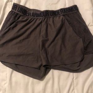 Purple grey under armour shorts. Size medium.